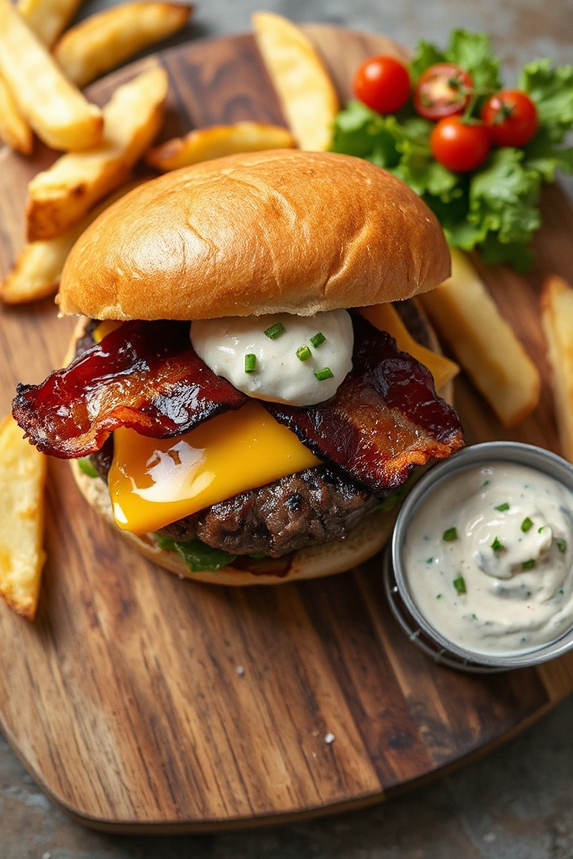bacon cheeseburger with dip