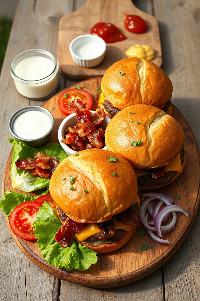 bacon cheeseburger with inverted layers