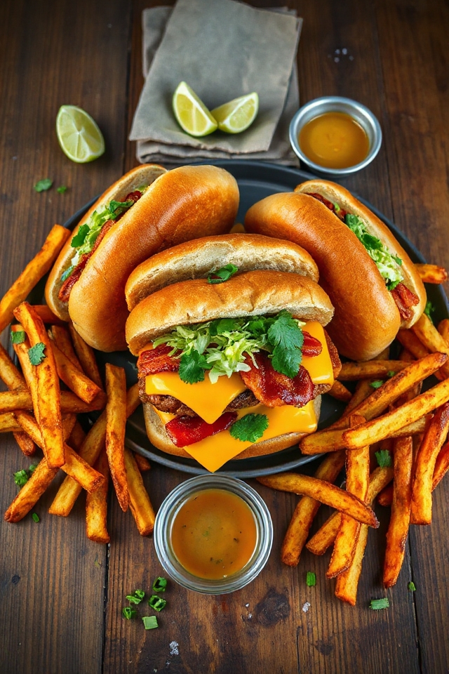 bacon chili dog cheeseburger