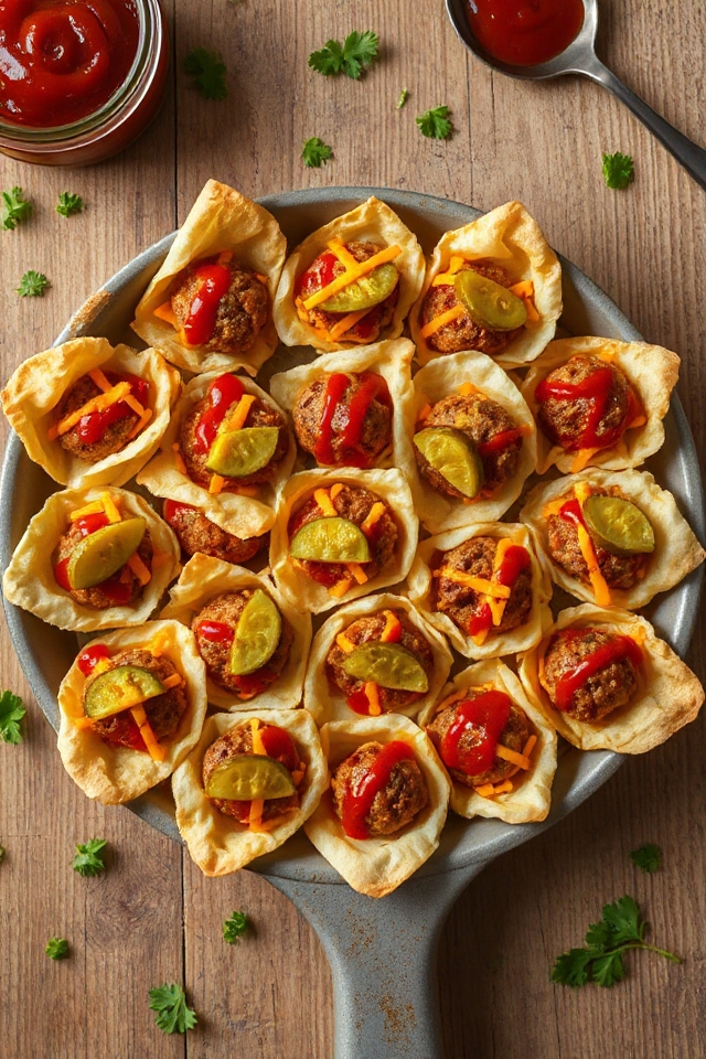 basketball themed cheeseburger bites