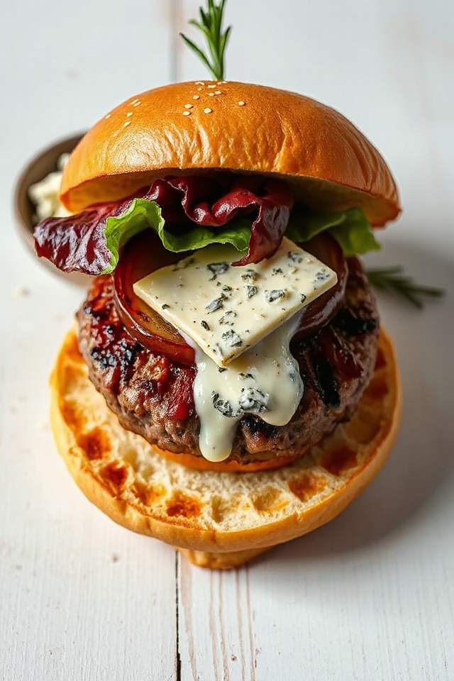 blue cheese rosemary burger