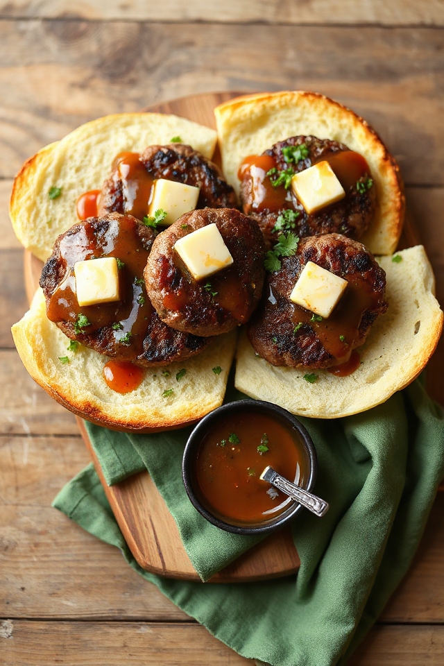 buttery worcestershire skillet hamburgers