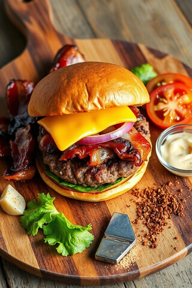 cajun bacon stuffed burger