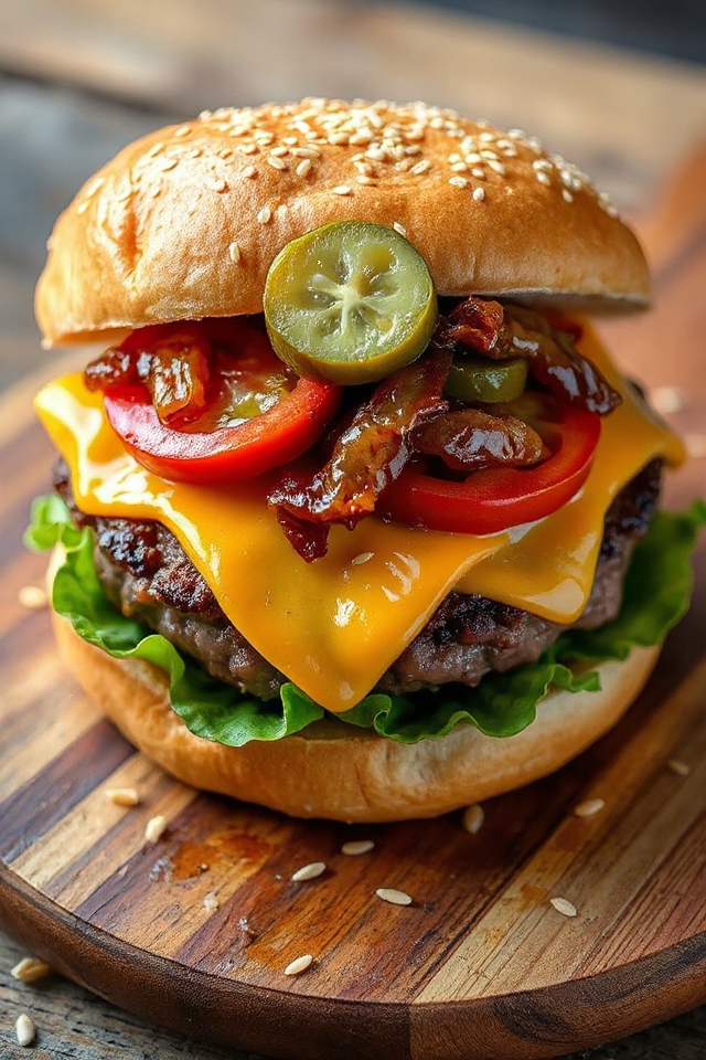 cheddar filled classic burger recipe