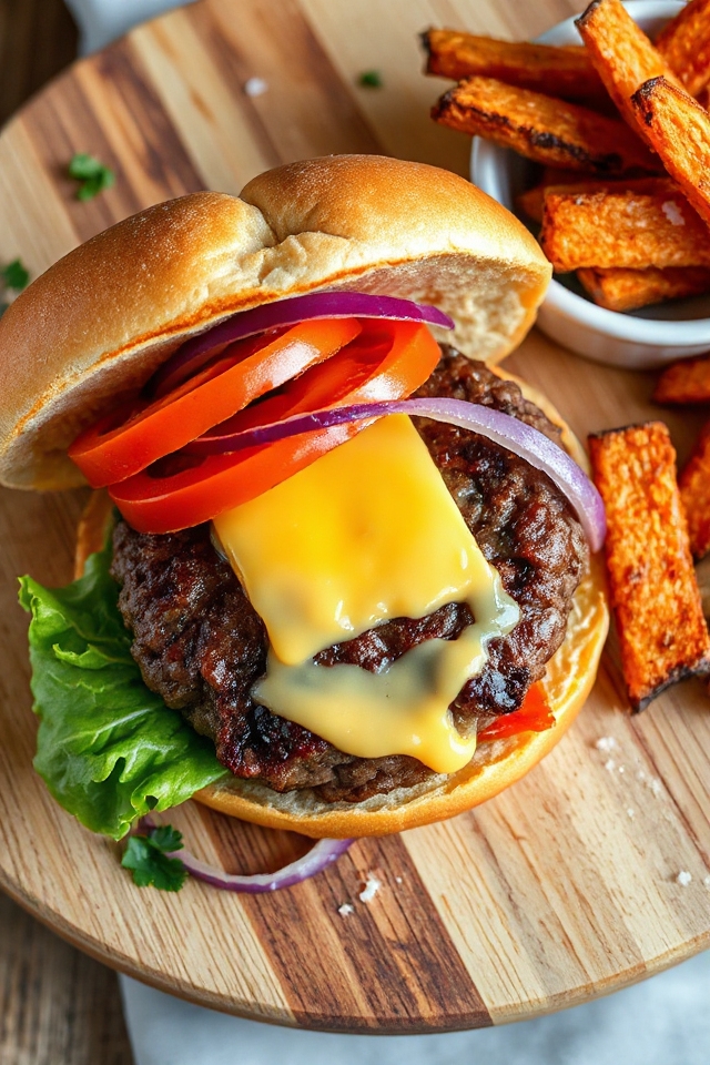 cheesy burger with unique twist