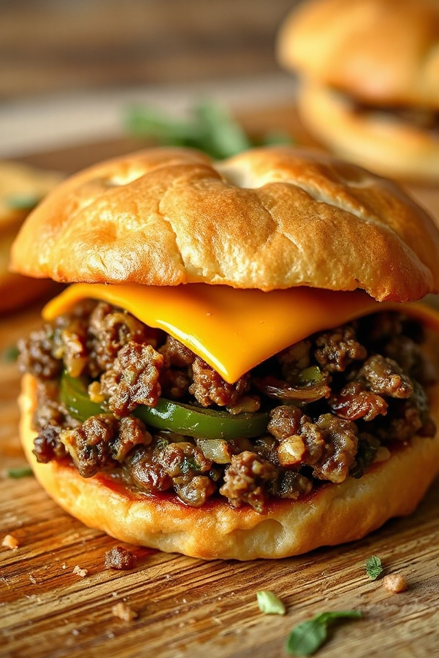 cheesy layered burger delight