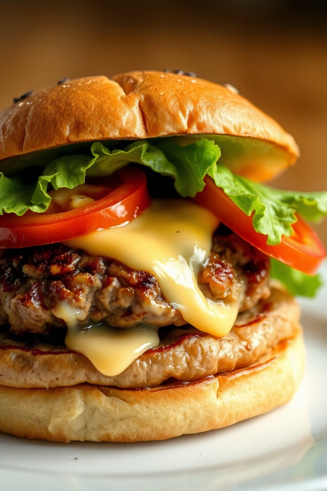cheesy stuffed burger patty