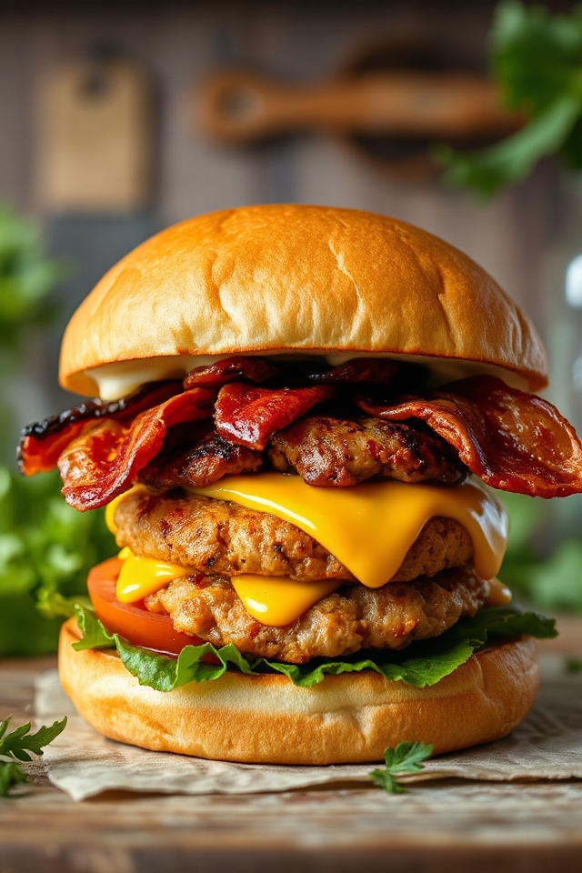 chicken bacon cheeseburger recipe