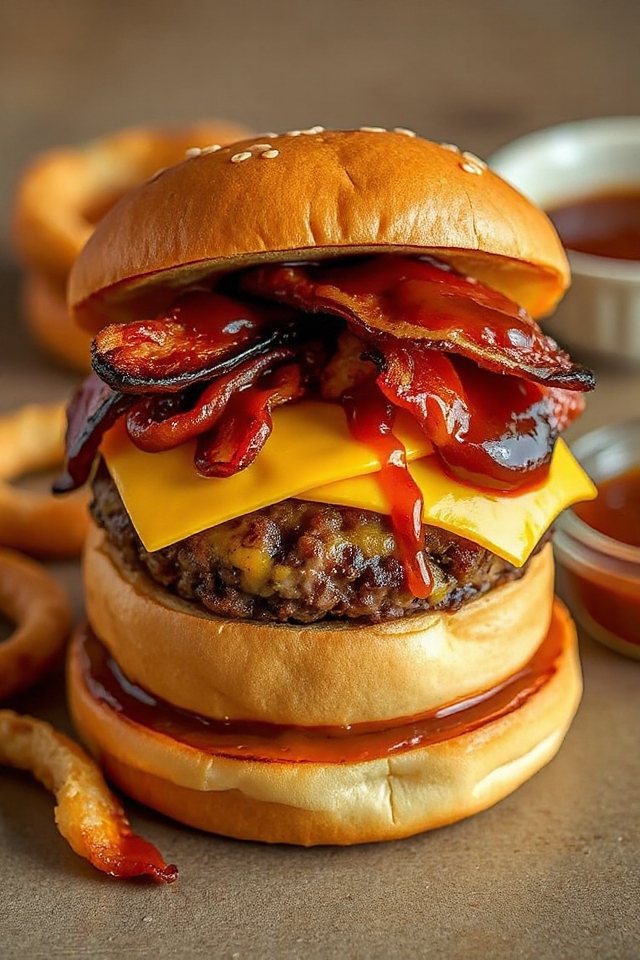 crispy vegetarian bacon cheeseburger