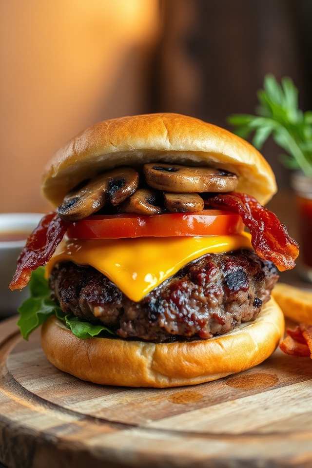 delicious sirloin bacon cheeseburgers