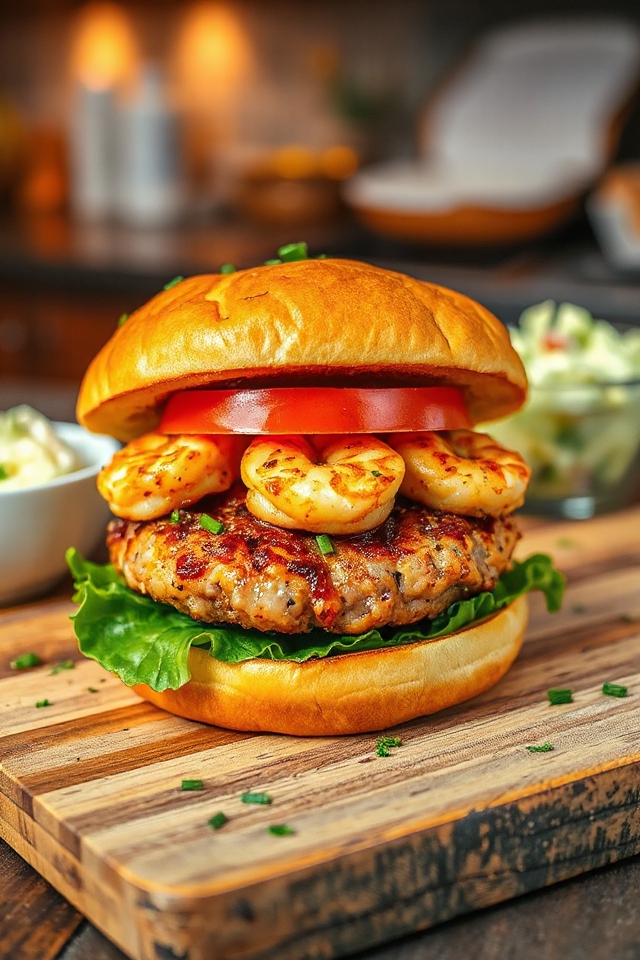 delightful low country shrimpburger