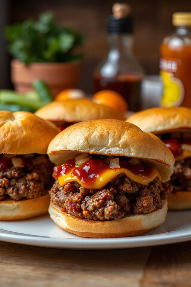 deviled burgers with chili sauce