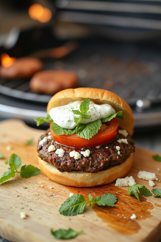feta mint cheeseburgers recipe
