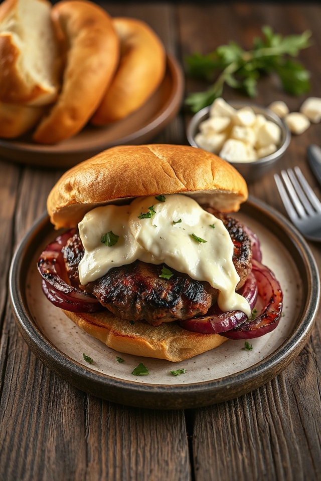 feta topped grilled lamburger recipe