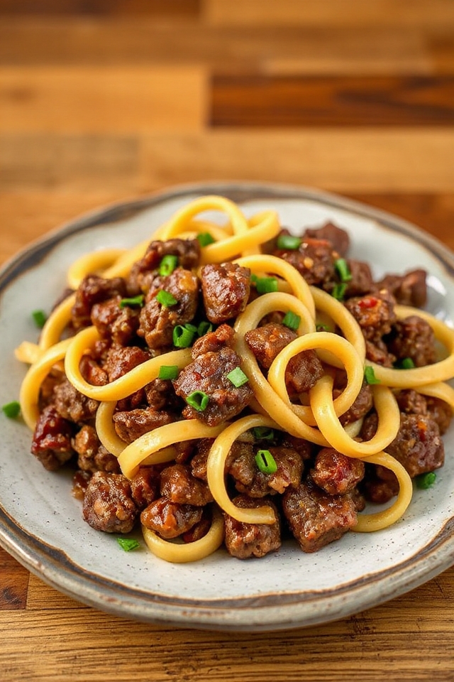 flavorful beef and noodles