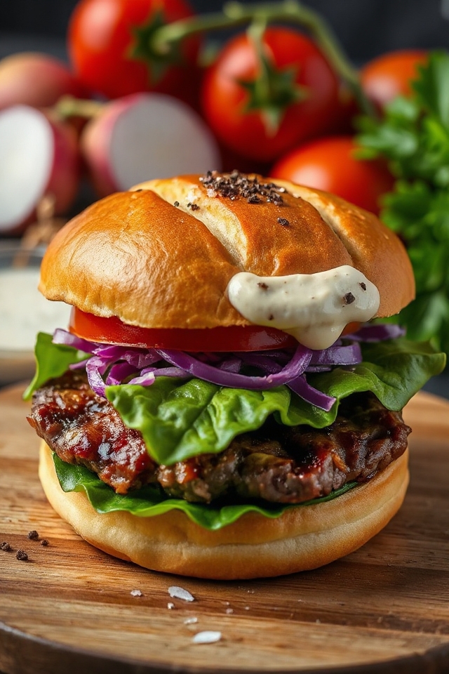 gourmet horseradish hamburger recipe