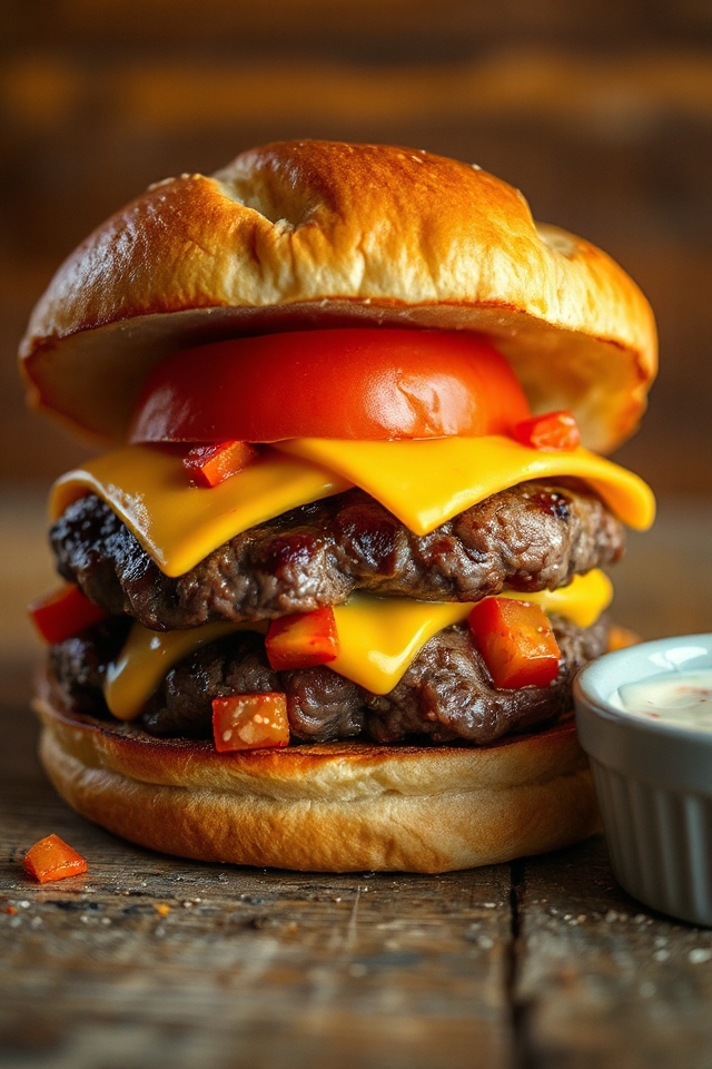 grill juicy steakhouse cheeseburgers