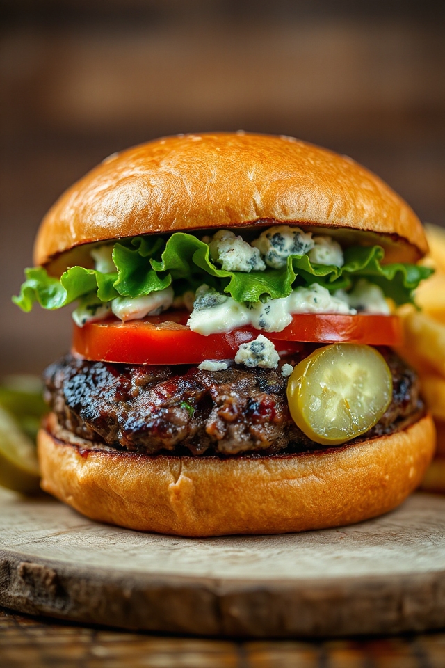 grilled blue cheese hamburgers