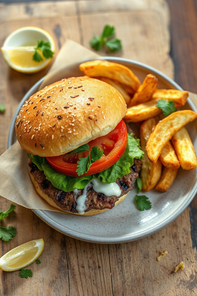 herbed charcoal hamburgers recipe
