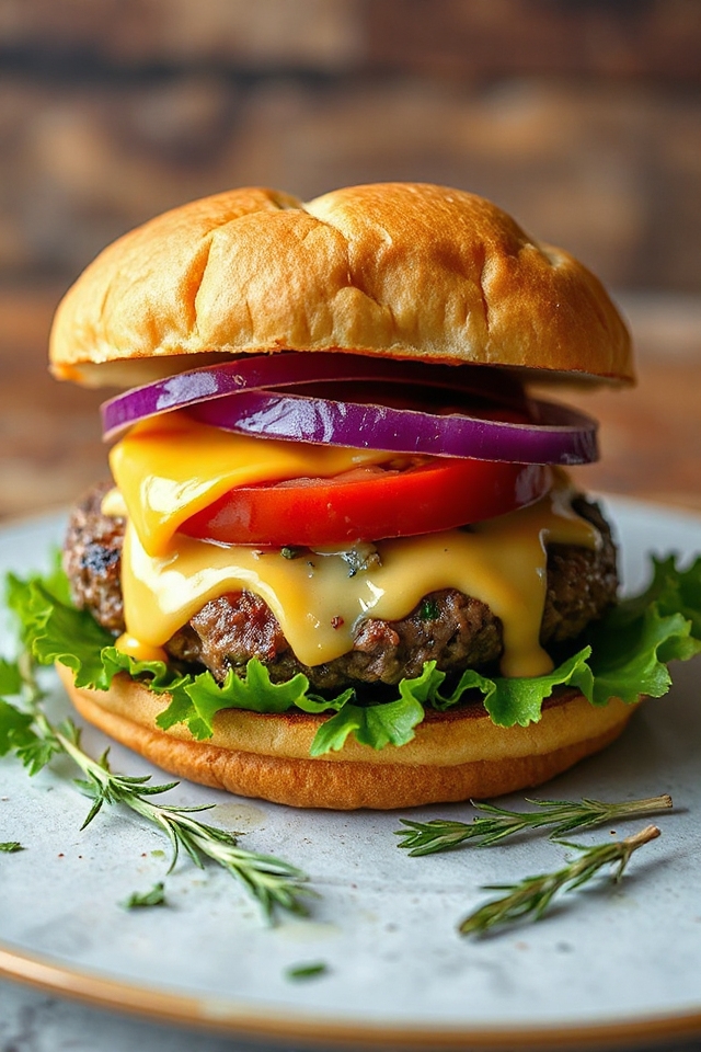 herbed cheeseburgers with cheese