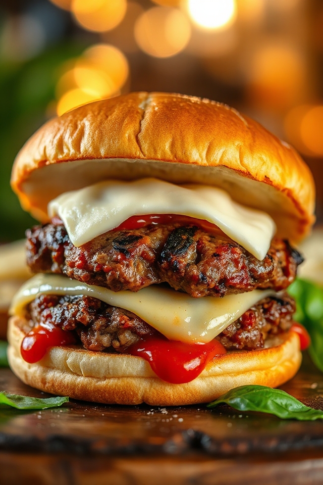italian cheeseburgers with sauce