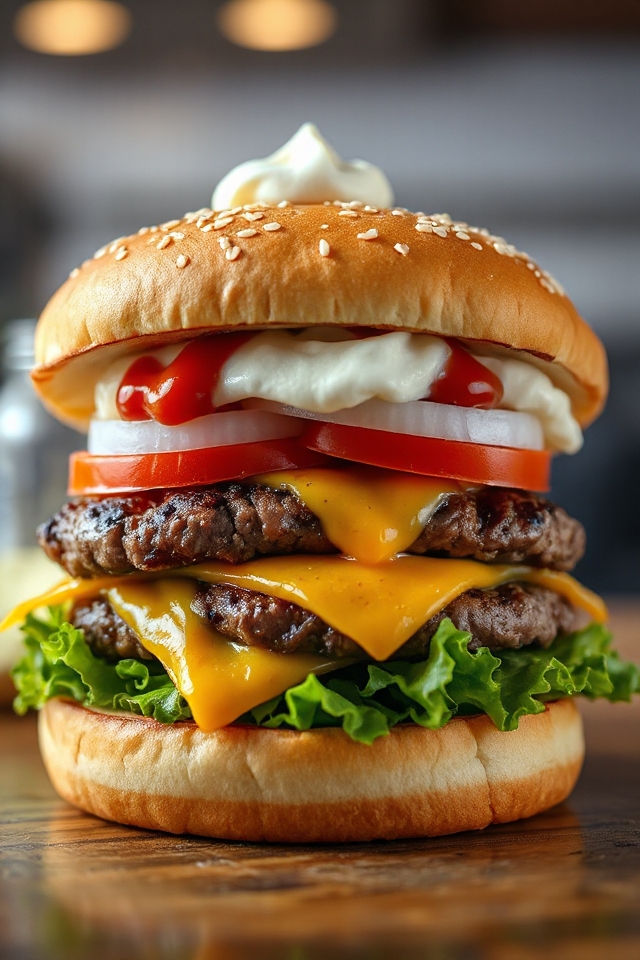 juicy cheesy burger perfection