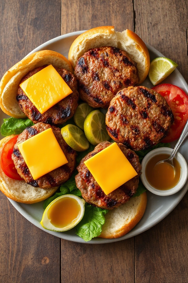 marinated honey lime hamburgers recipe