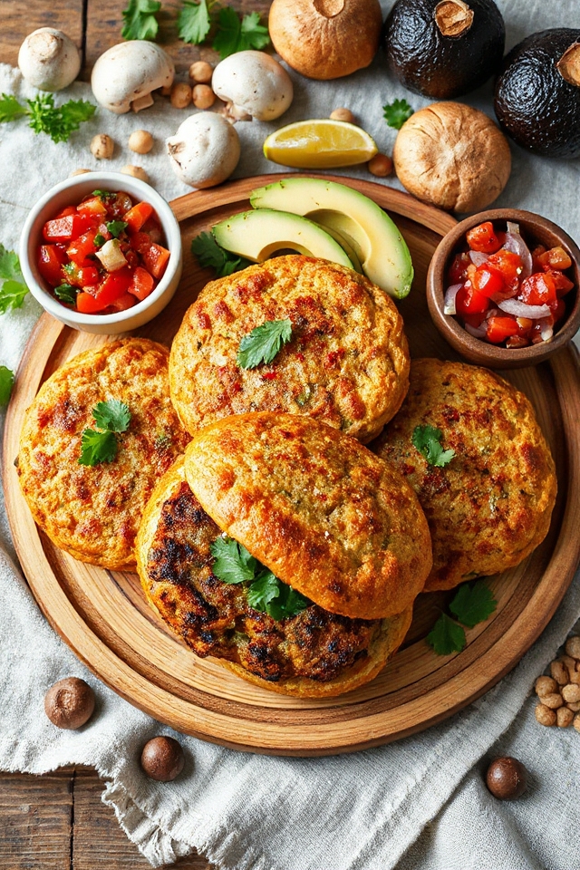 mushroom garbanzo bean burger