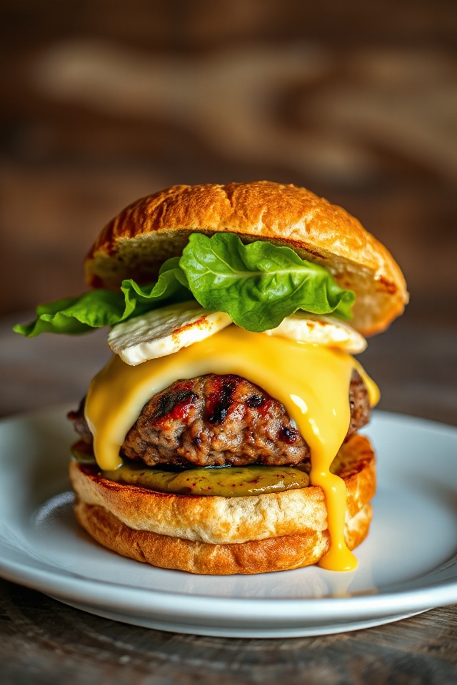 mushroom infused gourmet cheeseburgers
