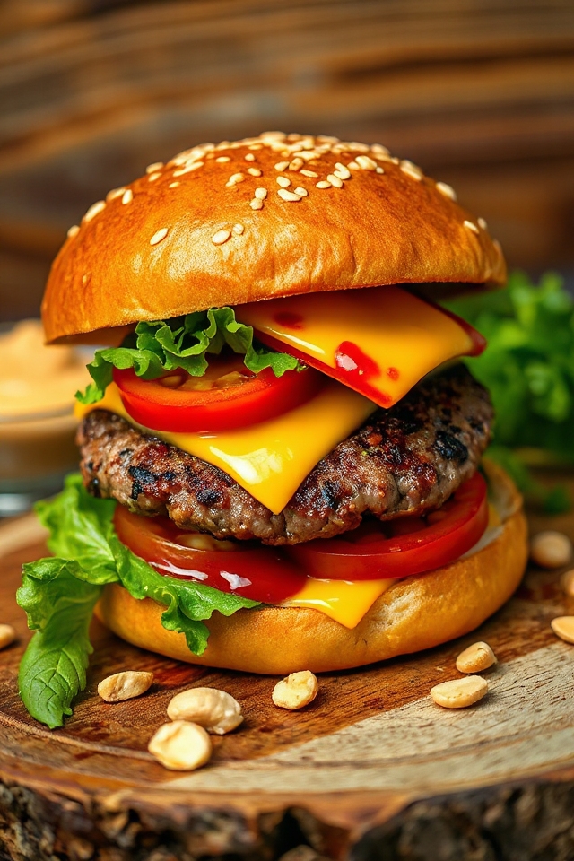peanut infused cheeseburger recipe
