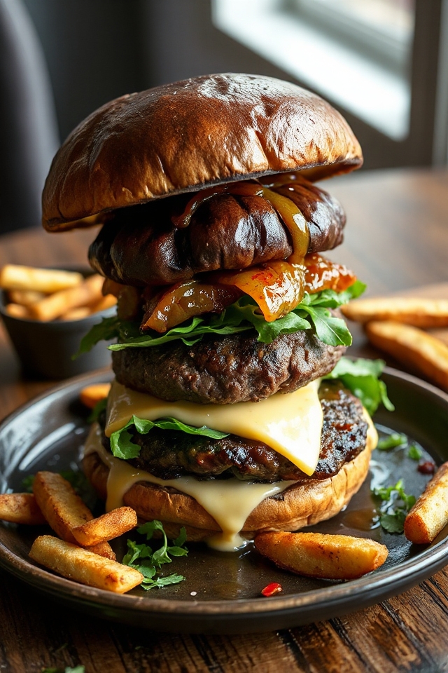 portobello cheeseburger with relish