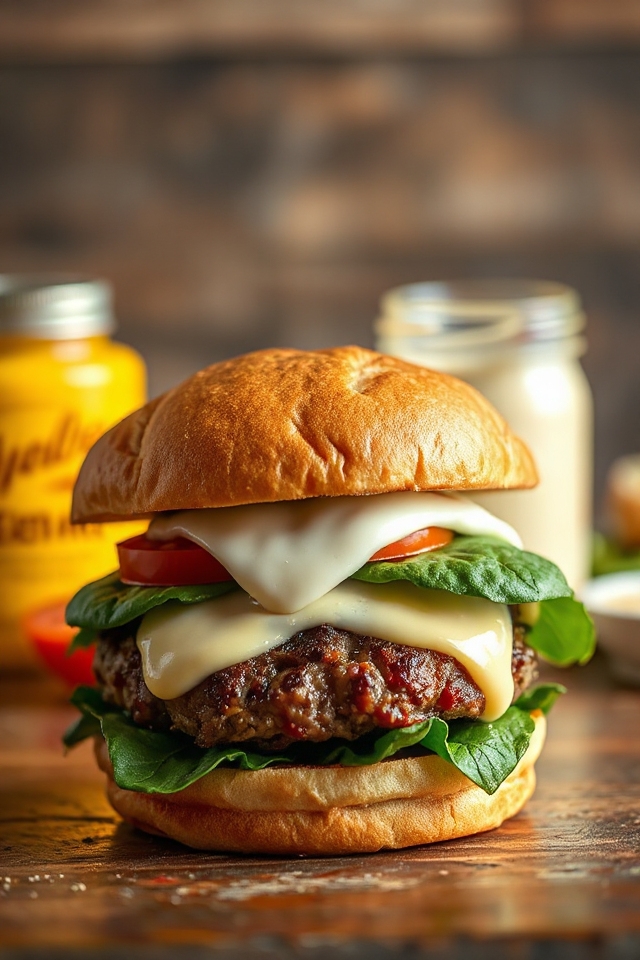 power cheeseburgers with veggies