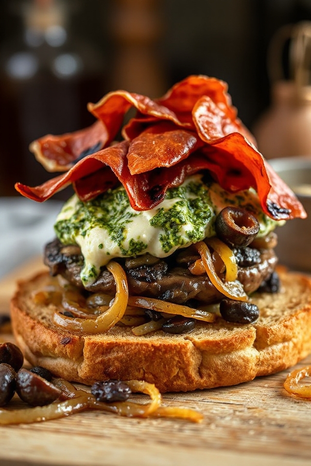 ricotta smothered mushroom burgers