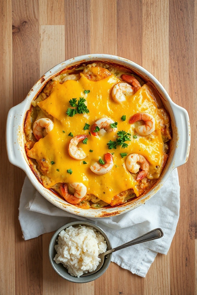 seafood cheese burger casserole