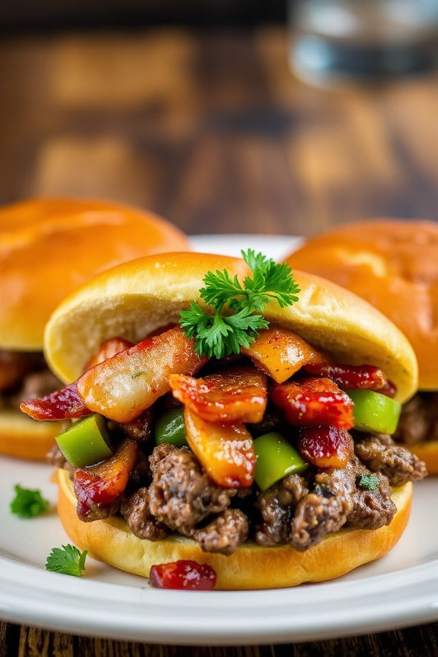 sizzling scramburgers with vegetables