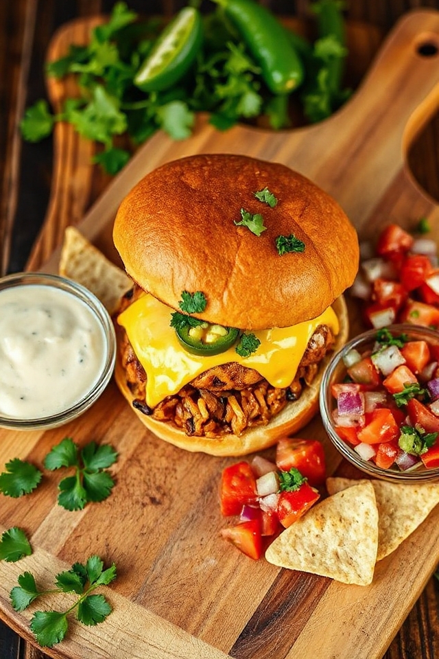 spicy cheeseburger with sauce