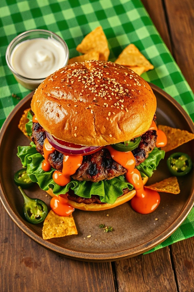 spicy jalape o ranch burger