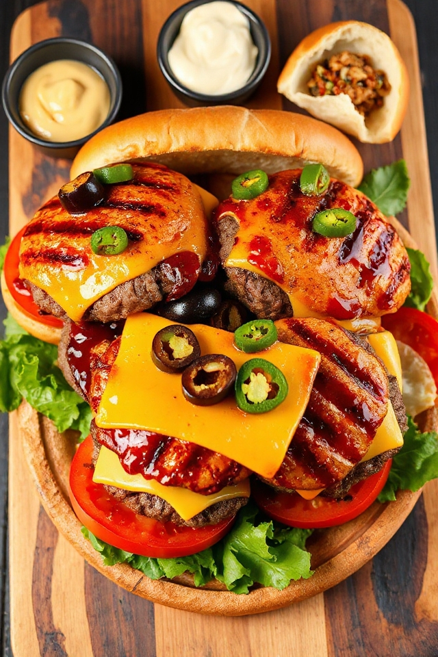 stuffed hamburger with chilies