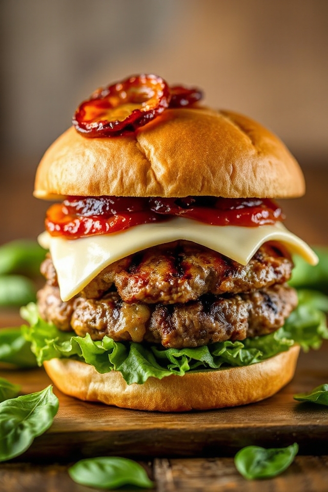 sun dried tomato cheeseburger delight