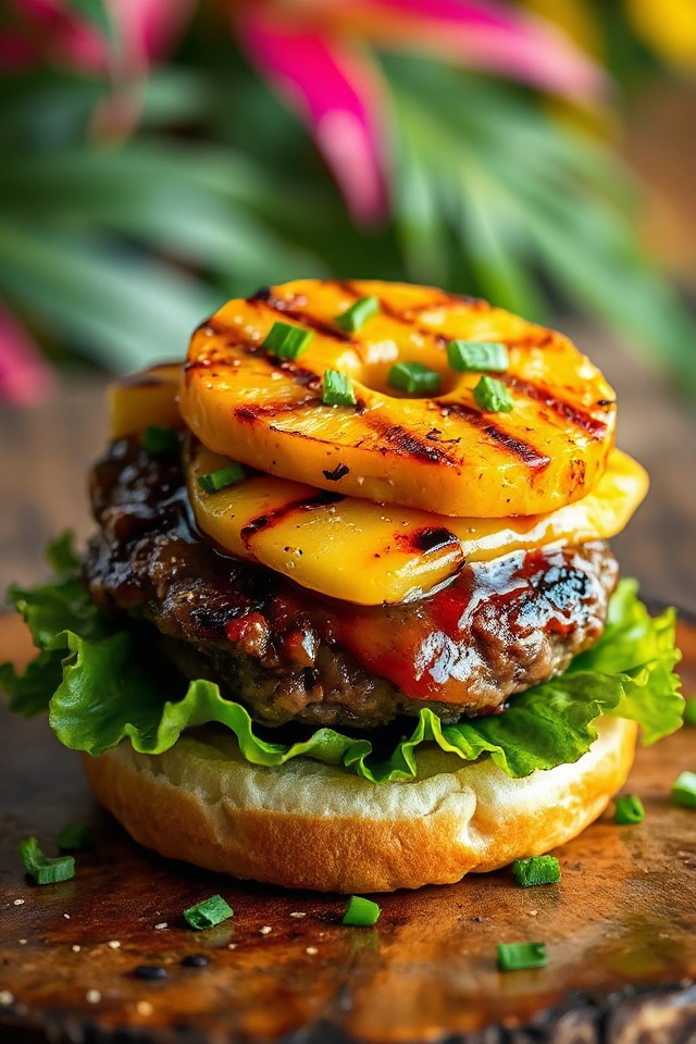 tropical hawaiian burger delight