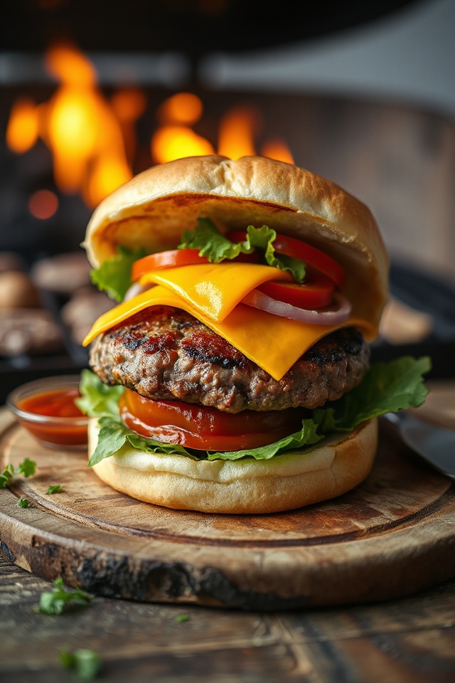 well done charcoal grilled burgers